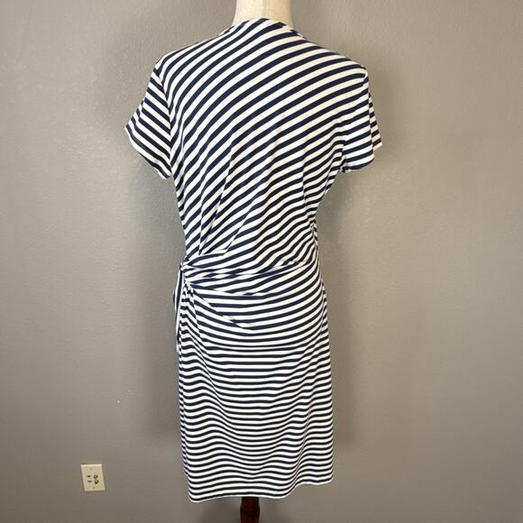 J McLaughlin Womens Elora Bangle Stripe Side Tie Sheath Dress Size XL Nautical - Picture 5 of 8